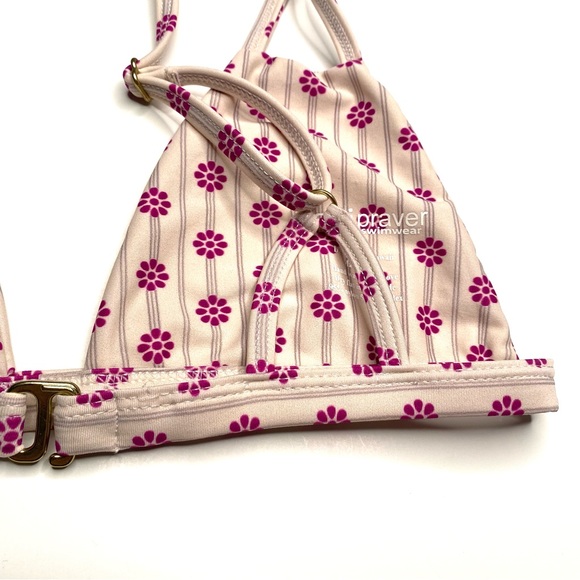 Tori Praver Striped Floral Bikini Top - Picture 6 of 11